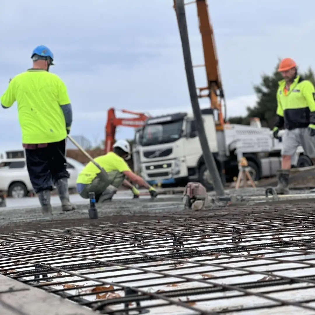 RFL crew finishing a slab pour