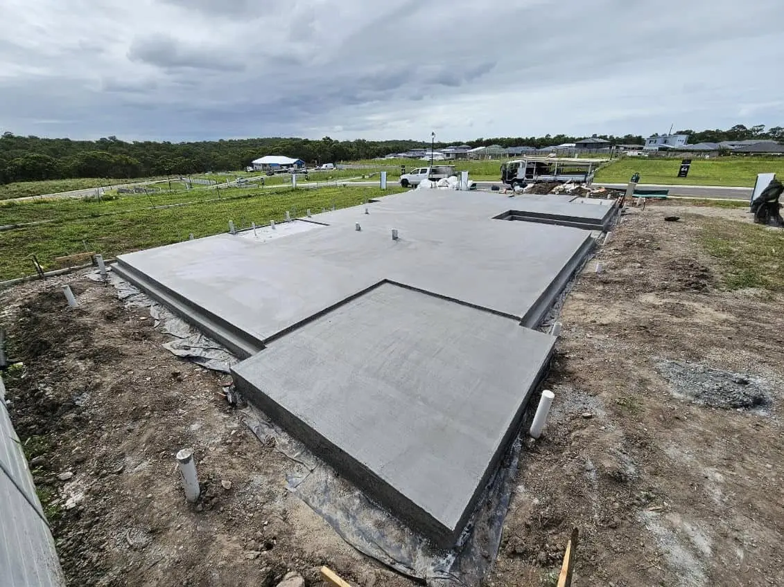 Finished house slab ready for the frame