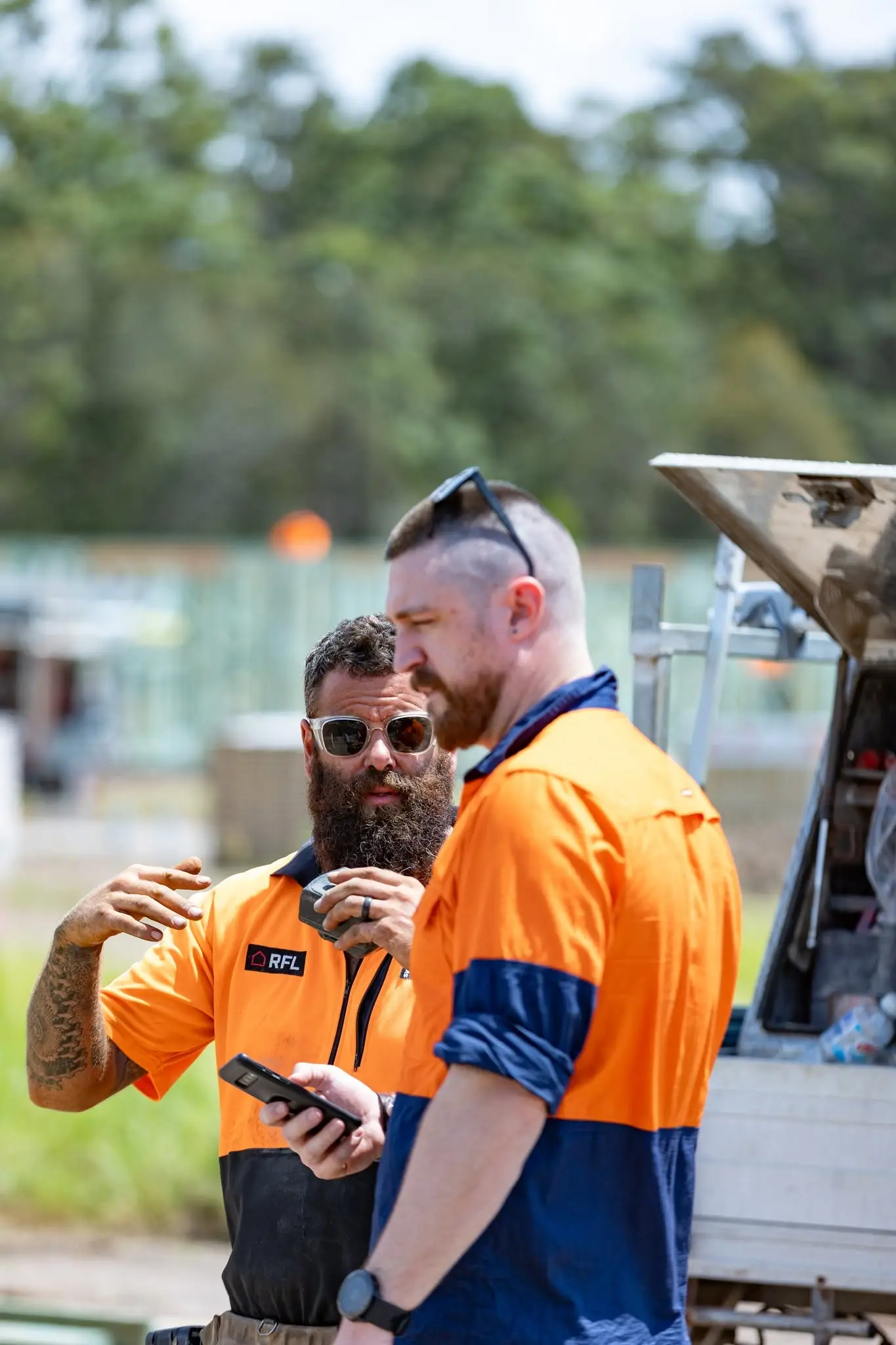 RFL crew talking through the job on site