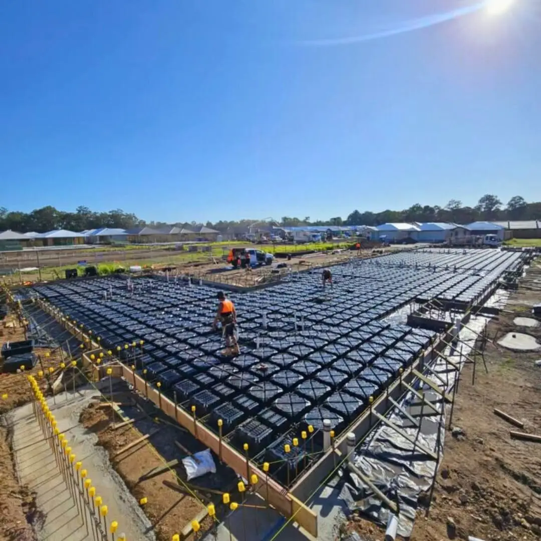 Biax® pods laid out on site
