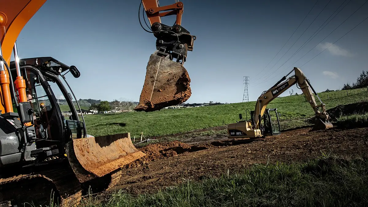 RFL earthworks crew preparing a site