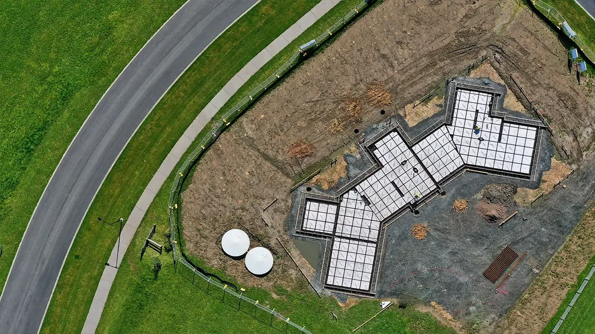 Waffle pod slab from above